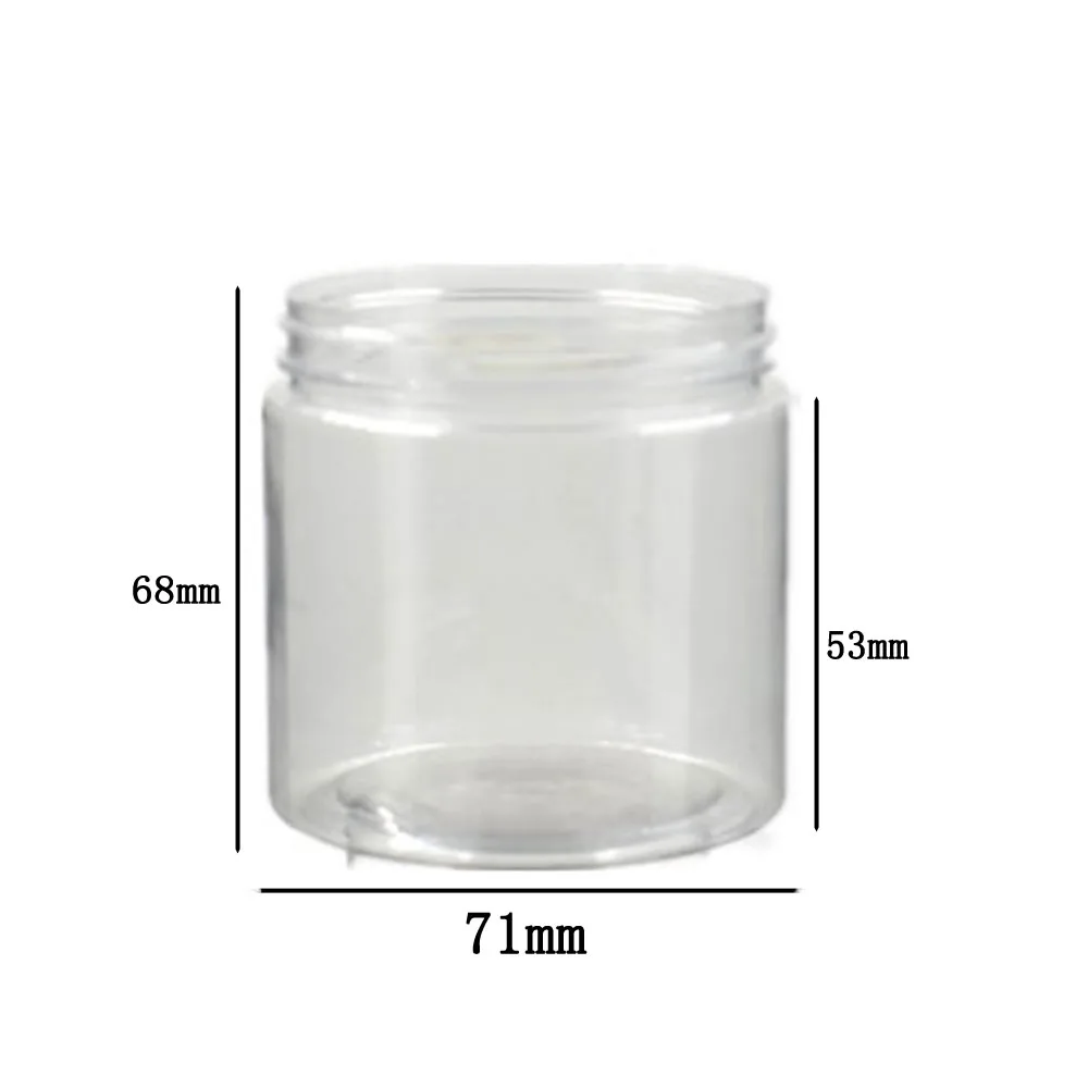 10 шт./лот 200 мл Прозрачный Круглый РЕТ банка с белый/прозрачный пластиковый