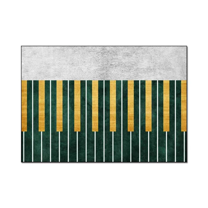 Коврик с рисунком фортепианных ключей серебристо серый современный