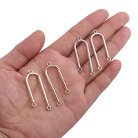 2pcs new 41x14mm n shape gold silver color charm for stud earring earrings accessories earring parts hand made jewelry diy