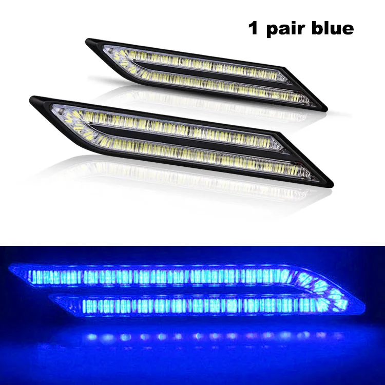 blue leaf drl Nlpearl 2x33 SMD дневные ходовые огни для автомобиля, светодиодный, водонепроницаемый, супер яркий светодиодный модуль DRL, автомобильный светильник в сборе, автомобильный Стайлинг 12 В - Цвет: blue leaf drl