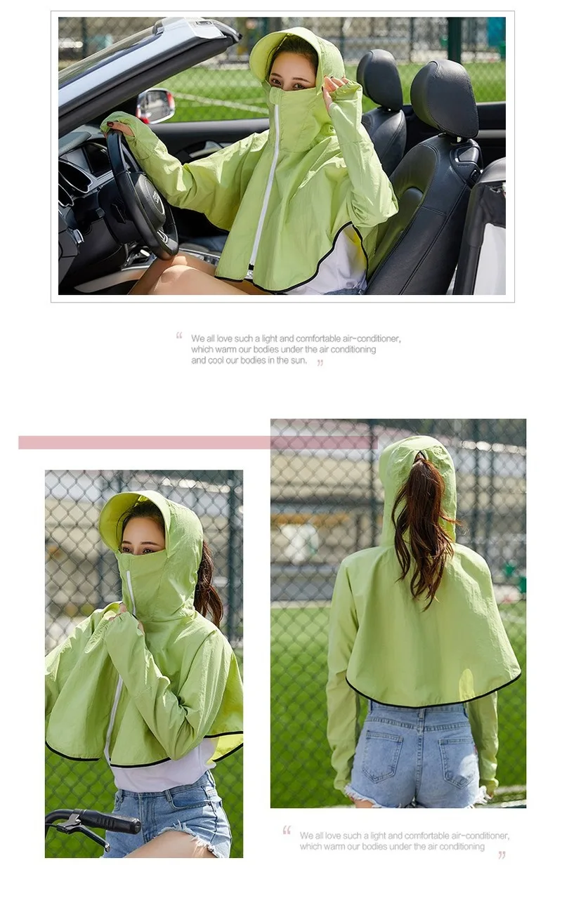 

New Lady Summer Sun Protection Shawl Mask Body Suit Bike Drive Scarf Ultraviolet Multi-functional Sunshade Clothing Hooded Shawl