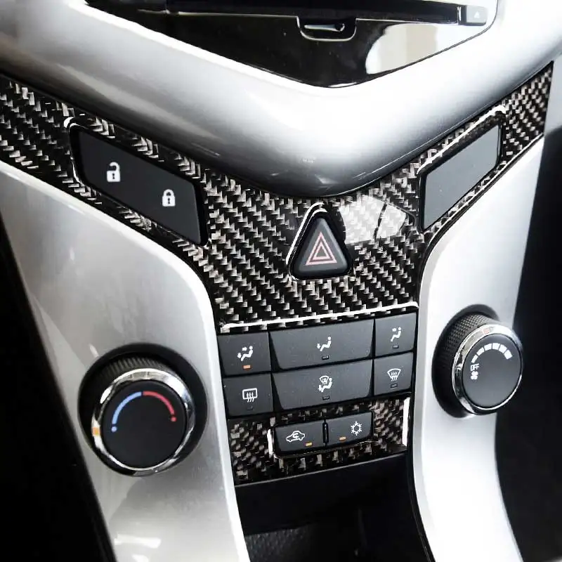 Mutips Car Center Console Air Conditioning Outlet Vent Panel Trim Cover Frame Carbon Fiber Sticker For Chevrolet Cruze 2009-2015 |