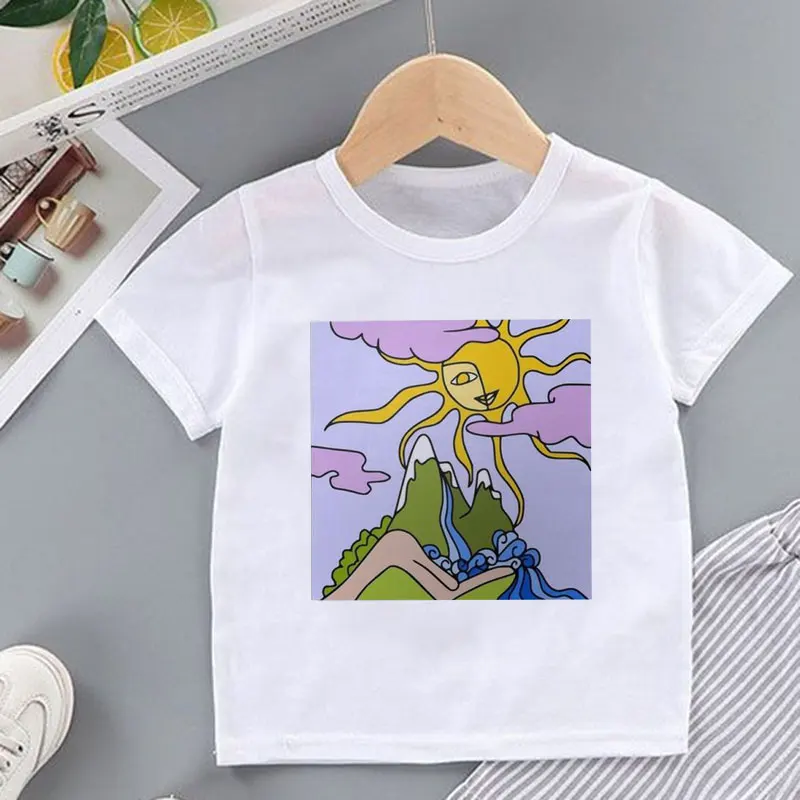 

Summer Unisex Vetement Enfant Graffiti Novelty Boy Tshirt Toddler Shirts For Girls Kawaii Girl T Shirt 24M 3T 4T 5T 6T 7T 8T 9T