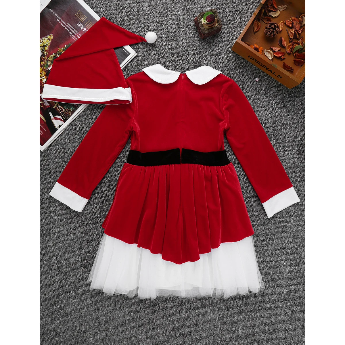 Детский костюм Санта-Клауса для девочек одежда косплея на Рождество мягкий