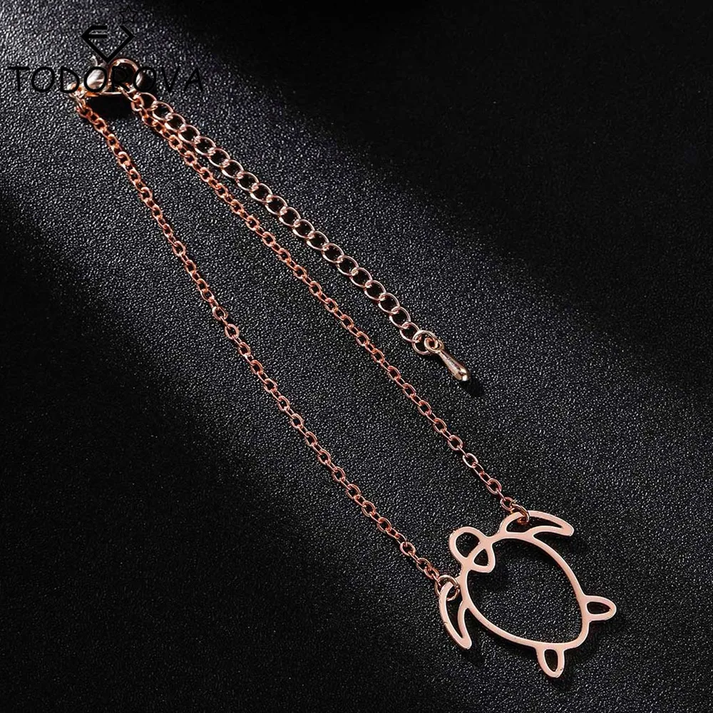 Todorova Изящные счастливая черепаха браслеты для женщин из нержавеющей стали