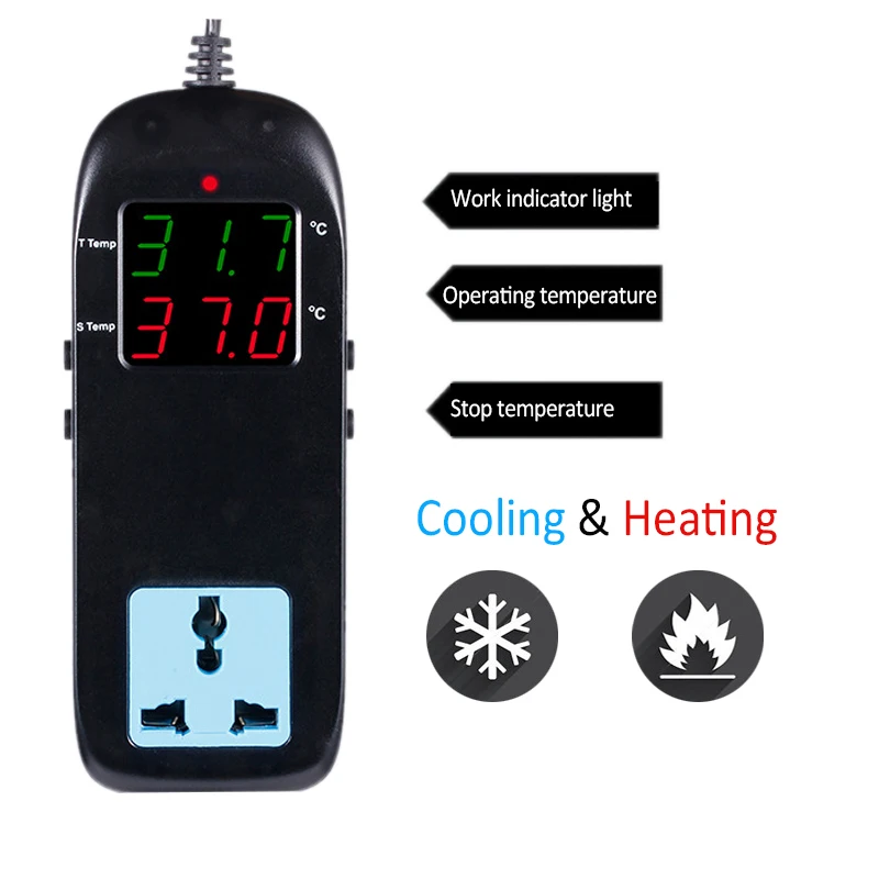 mh 2000 ac90v 250v electronic thermostat led digital breeding temperature controller with socket free global shipping