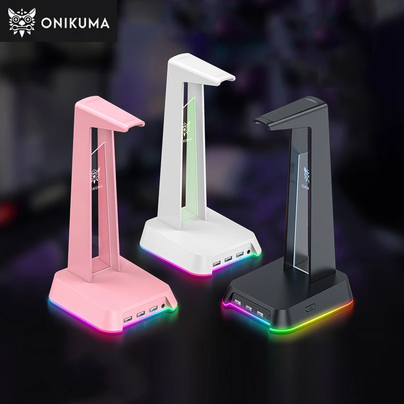 

Headset Display Stand for ONIKUMA ST-2 with 2 USB+Audio Port Headphone Support Earphone Desk HangerHolder Storage Accessories