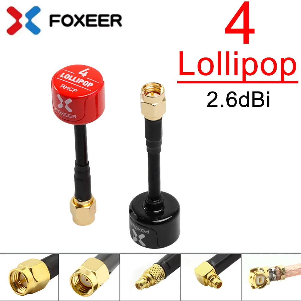 

2PCS Foxeer Lollipop V4 Lollipop Omni 5.7G 2.6DBI Antenna RHCP SMA MMCX Right Straight RHCP UFL Super Mini For RC FPV Drone