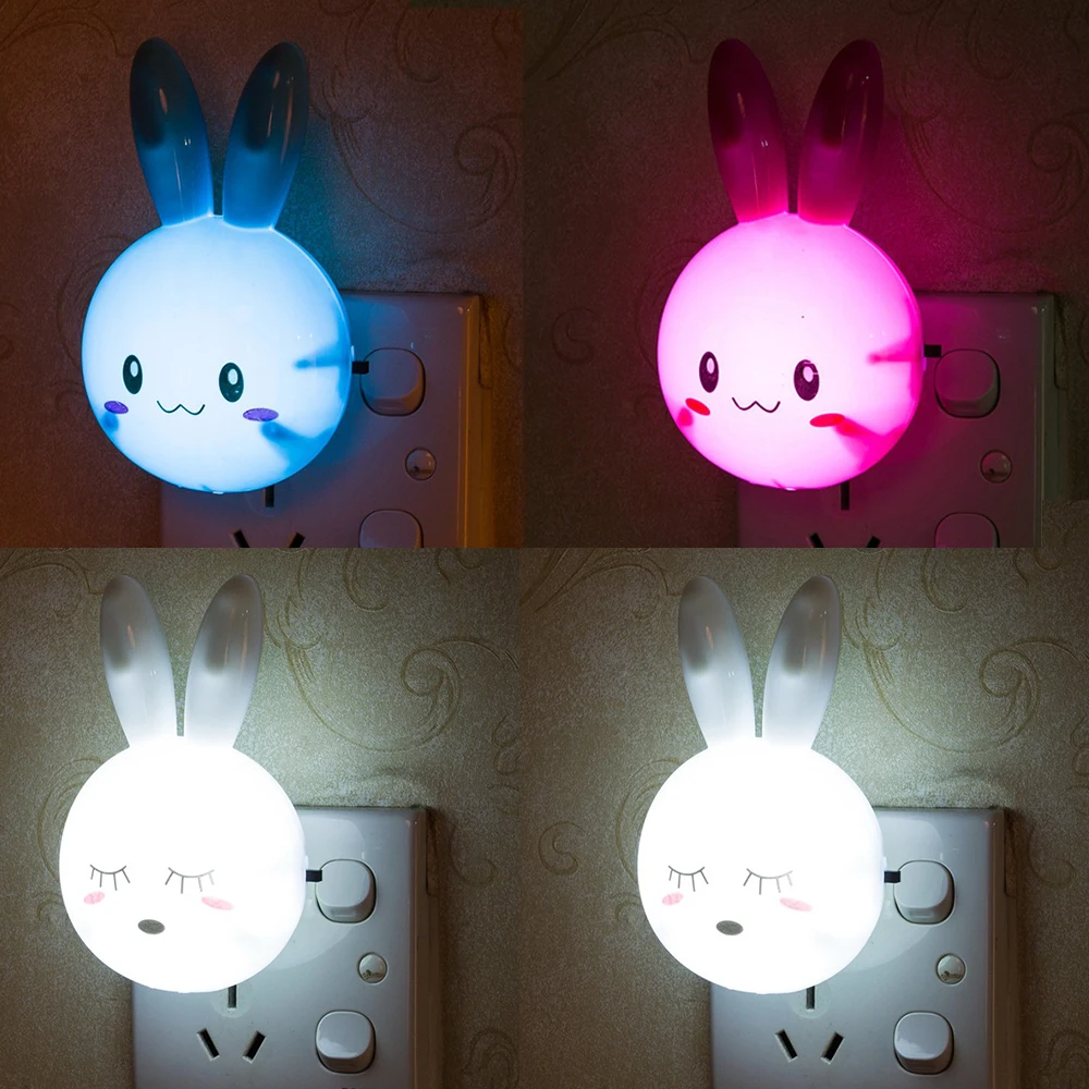 

Night Light Cartoon Rabbit Wall Lamp Switch ON/OFF AC110-220V US Plug For Kids Rooms Children Bedroom Cartoon Animal Decorative