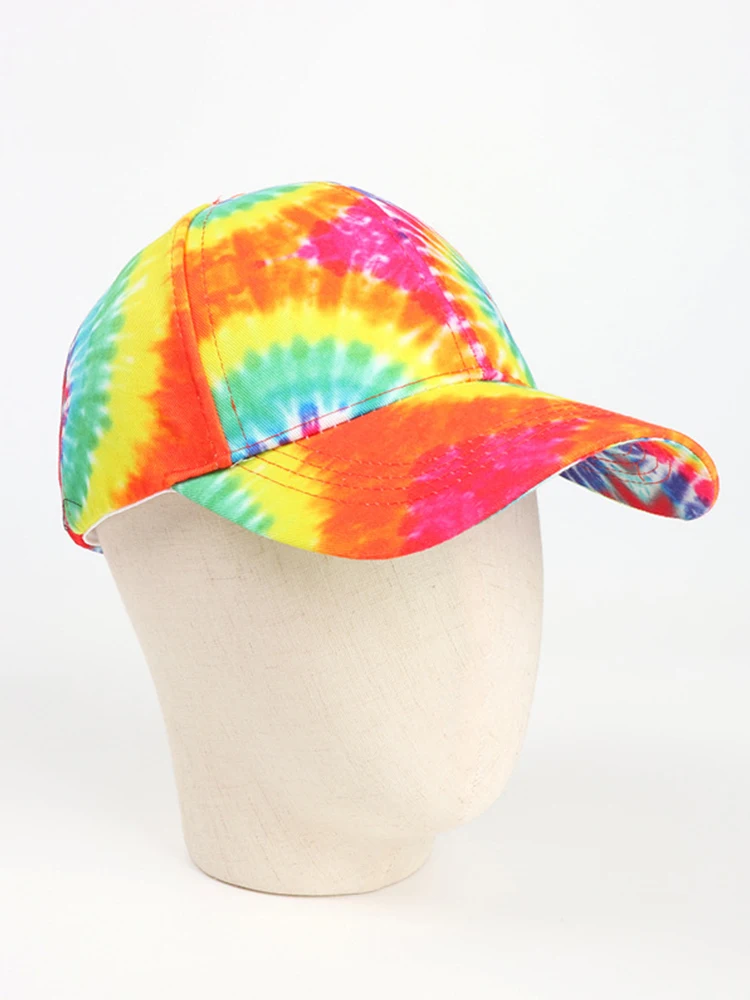 

Baseball Capnew Style Tie-Dye Personality 3D Printing Pattern Hat Men And Women Hard Top Curved Brim Sunshade Cap Tide Sun hat