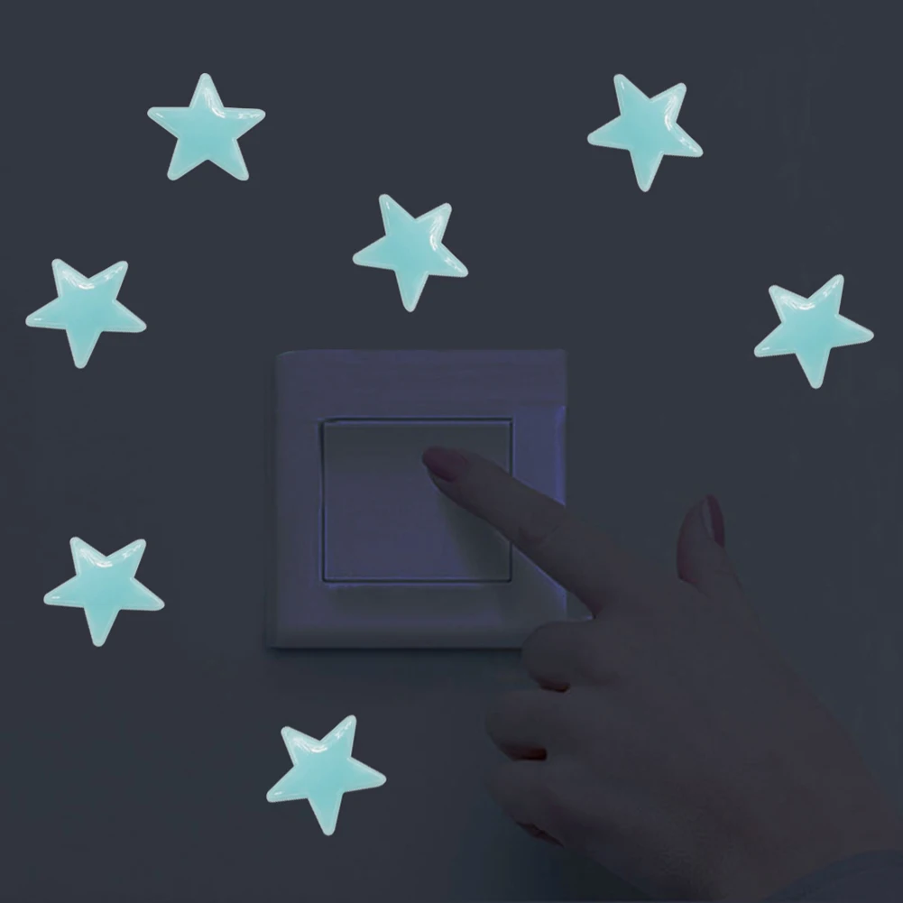 

100pcs DIY Luminous Stars Wall Sticker Kindergarten Glow Stickers Kids Gifts Living Room Bedroom Ceiling Window Art Decals