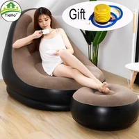 tieho pvc inflatable lazy sofas chairs lounger seat bean bag pouf couch tatami living room home furniture flocking sofa bed