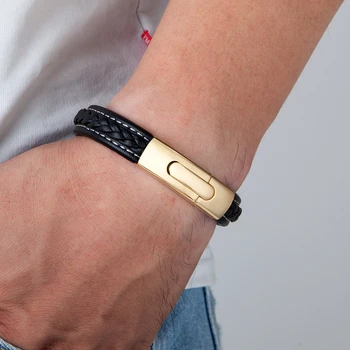 Black Leather and color Bracelet 2