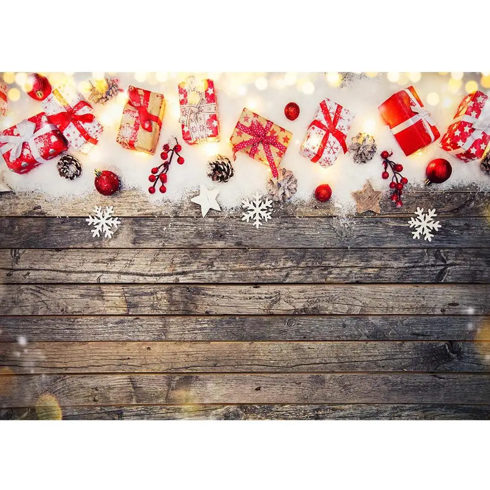 Деревянные доски подарки Снежная звезда фон для фотосъемки на Рождество