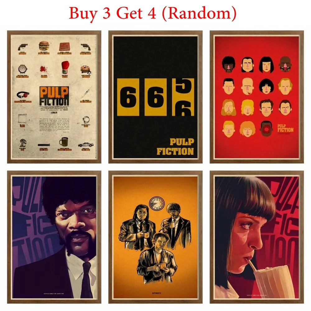 

Pulp Fiction Wall Decor Art Prints posters & prints Funny Home Decoration Kraft Paper Poster Classic Film 42X30cm