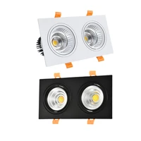 dimmable cob led downlight 20w 30w black white aluminum ceiling light recessed spotlight double head square indoor lighting