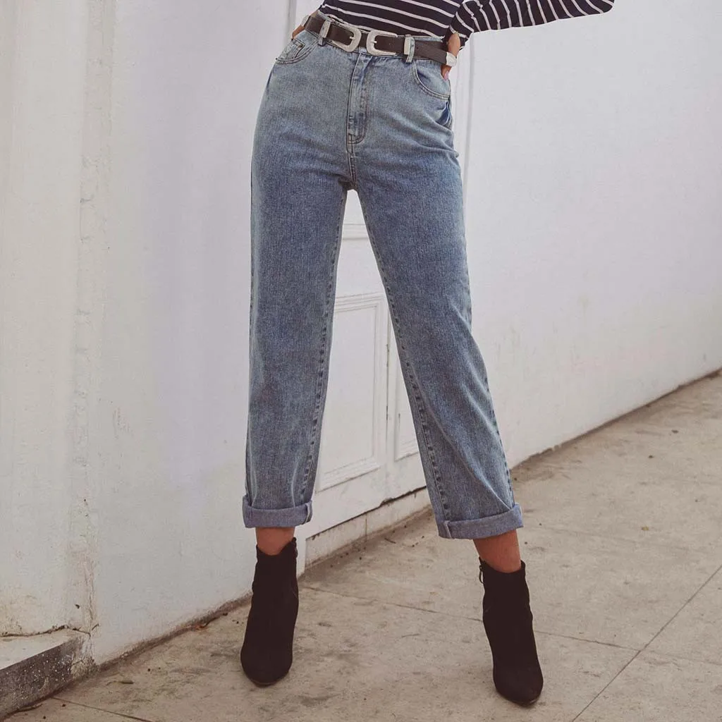 Spring Autumn Casual Denim Pencil Pants Women Grinding White Elastic Skinny Stretch Jeans High Waist Plus Size | Женская одежда