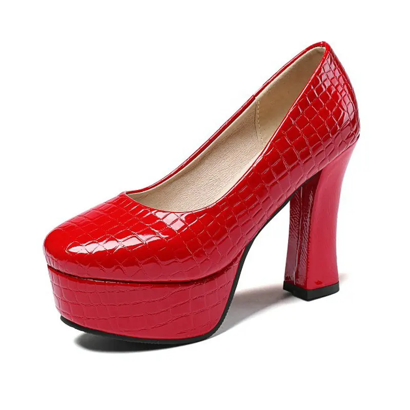 

Женские туфли-лодочки Sianie Tianie, из лакированной искусственной кожи, на платформе, с круглым носком, весна-осень 2021, леди офисная обувь