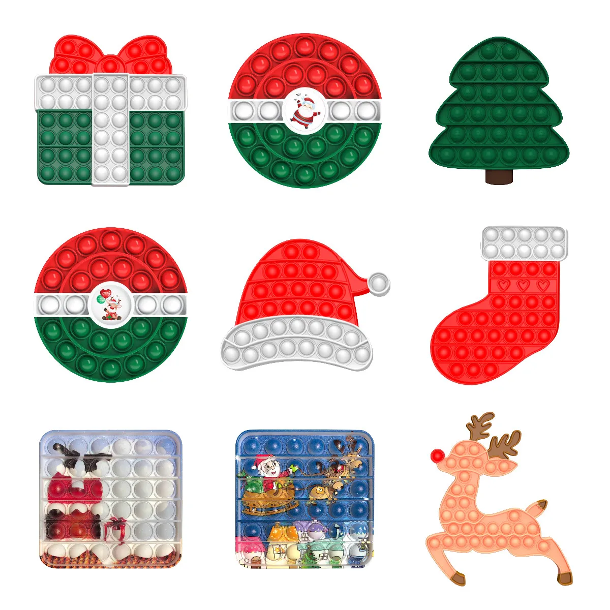 100 стильные рождественские подарочные игрушки для детей пузырьковый попит