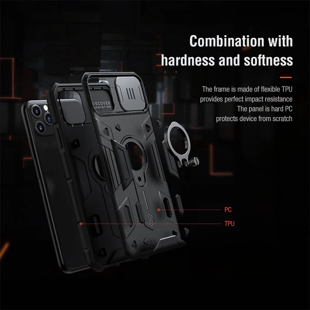 Чехол NILLKIN CamShield для iPhone 11 12 Pro Max mini бронированный чехол с кольцом-подставкой