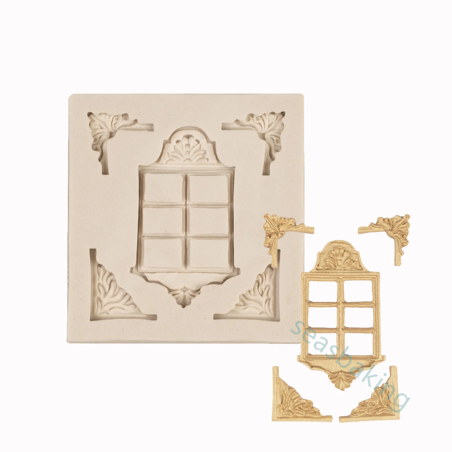 

DIY Sugarcraft Window Silicone Mold Frame Cake Border Fondant Mold Cake Decorating Tools Candy Clay Chocolate Gumpaste Molds