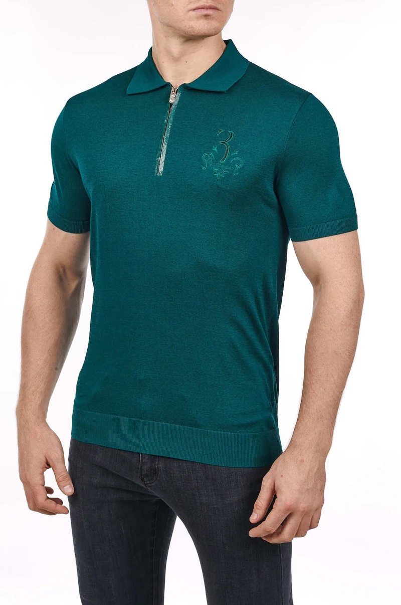 Billionaire Polo shirt men's silk Genuine Leather 2020 summer new zipper breathable high quality big England L-4XL free shipping | Мужская