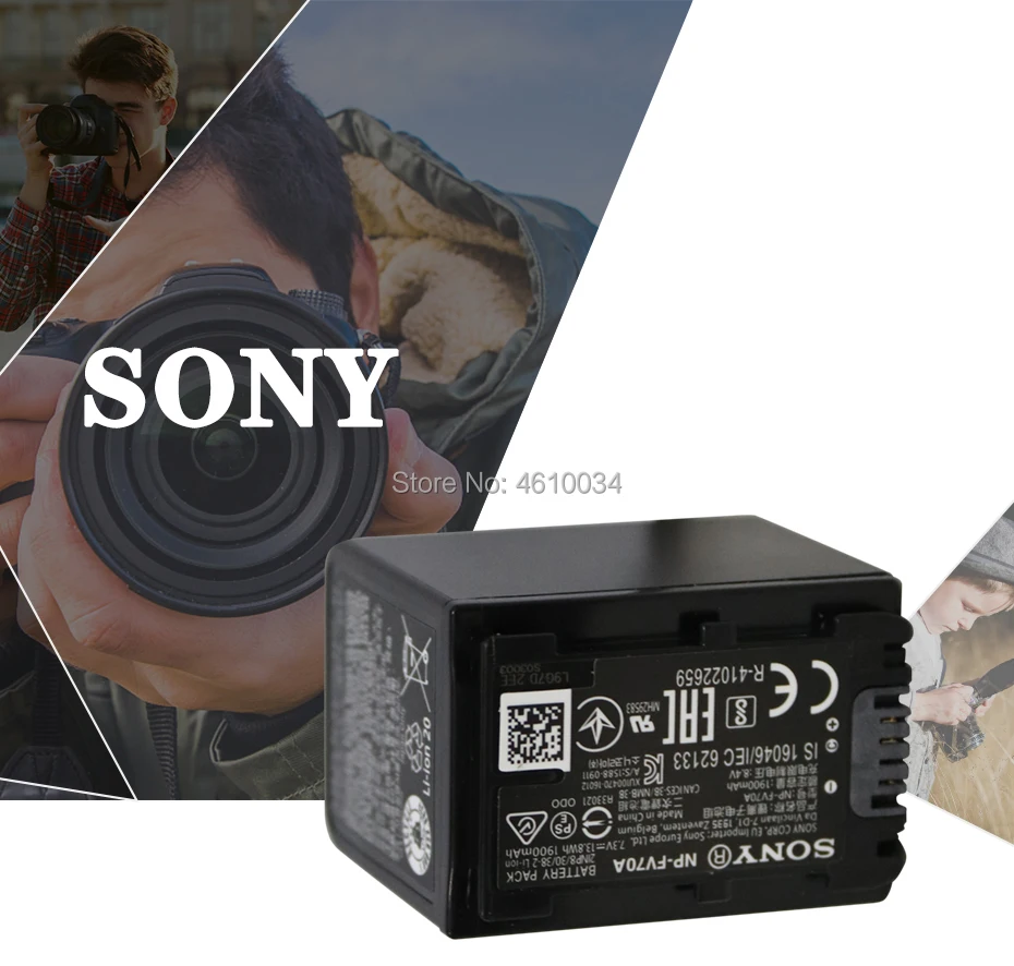 Оригинальная Аккумуляторная батарея Sony для фотоаппарата Φ NP FV70A AXP55 AX40 AX100 PJ675 AX60 45