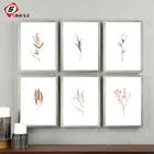 Растительное растение, сухое растение, цветок, листья, настенная Картина на холсте, скандинавские постеры и аксессуары для декора гостиной