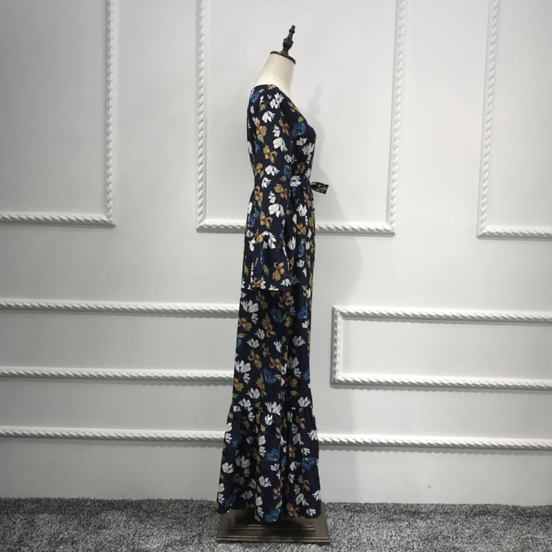 MISSJOY марокканский кафтан абайя Vestido terciopelo Chaplet islamique мусульманское женское платье с длинным рукавом и принтом на Ближнем Востоке