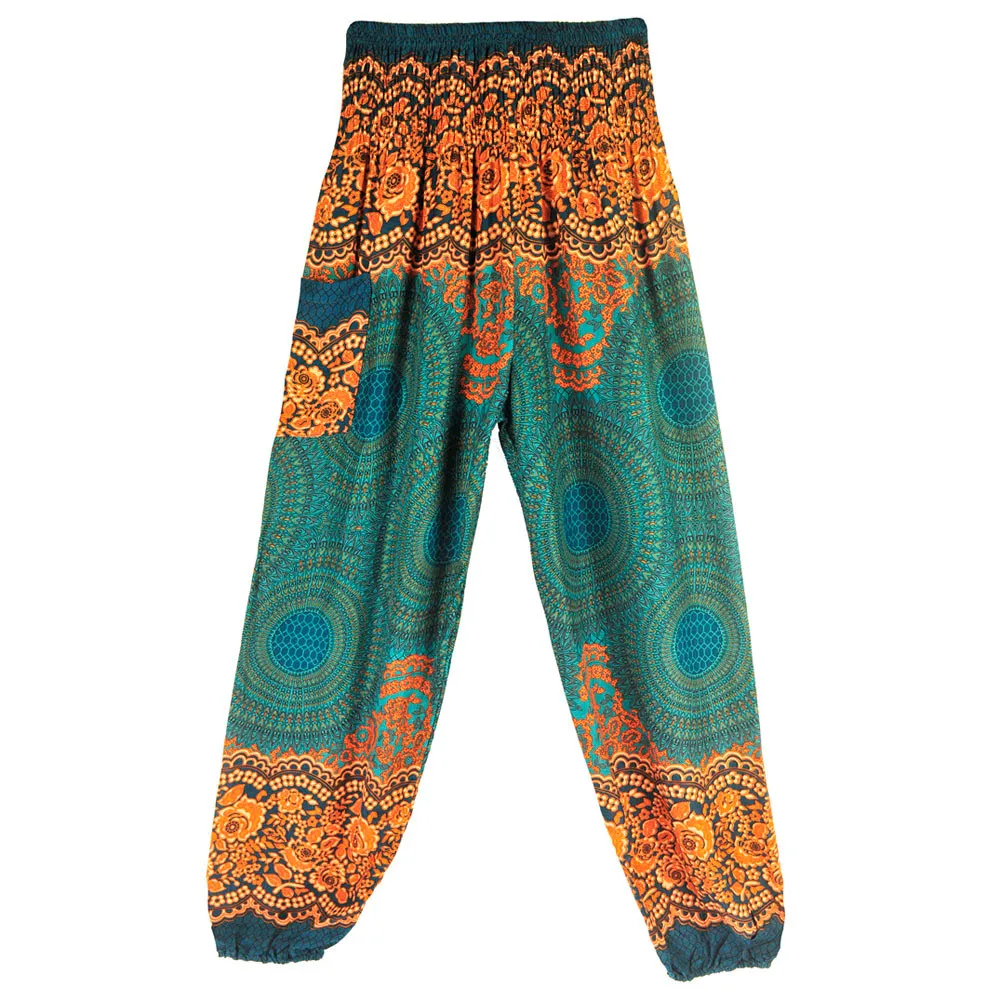 Женские брюки мешковатые из хлопка и льна тайские шаровары с широкими штанинами