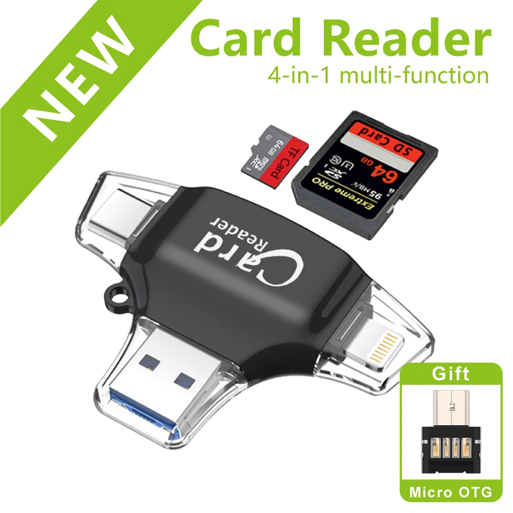 Новый SD кардридер адаптер microSD SDHC SDXC TF usb c OTG карта памяти для iphone|Картридеры| |