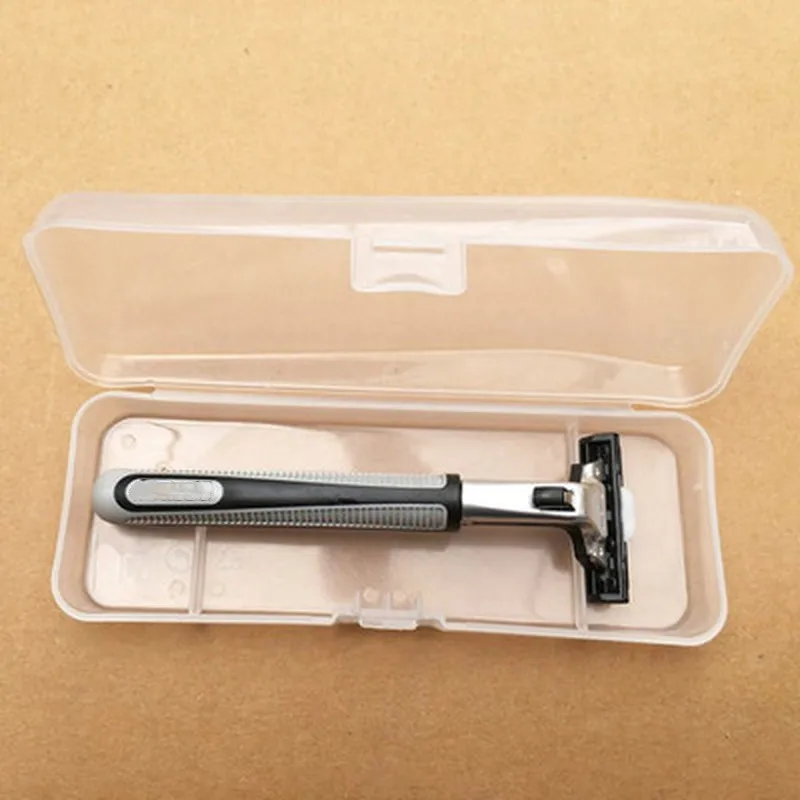 Портативный мужской бокс для бритья прозрачный пластиковый дорожный Чехол