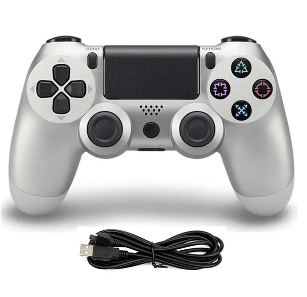 Проводной геймпад для PS4 контроллер подходит для ps4 консоли геймпад для PS4 джойстик - Цвет: silver