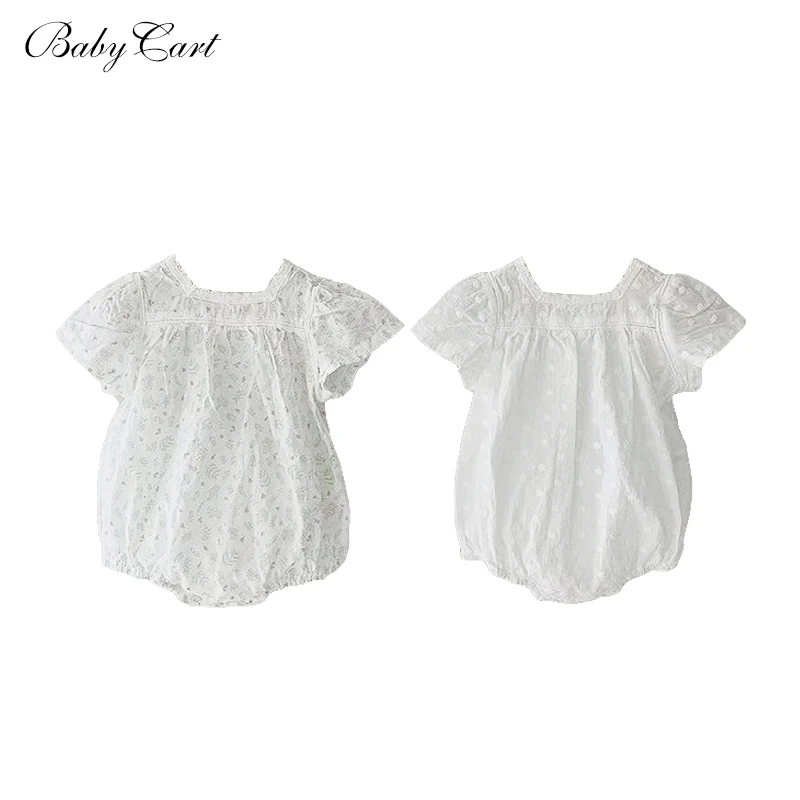 

Girls Lace Romper Summer Short Puff Sleeve Infant Jumpsuit for Toddler Girls Clothing Set