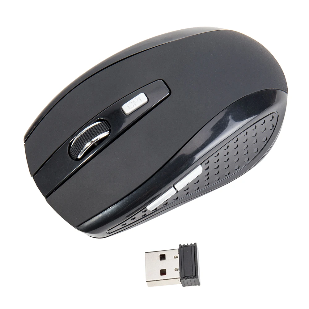 Черный Беспроводная usb-мышь 2,4 ГГц usb-приемник оптическая компьютерная игровая мышь 2000 dpi Регулируемая эргономичная мышь для ноутбука ПК мышь - Цвет: Черный