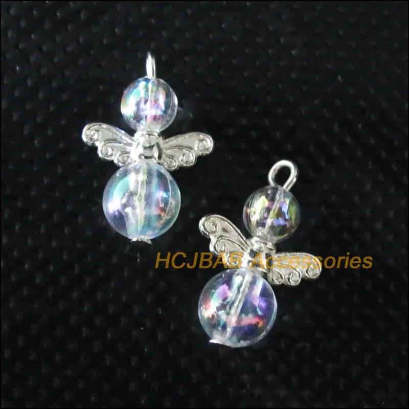20 шт посеребренные крылья Phantom бусины Танцы амулеты ангелы Подвески 14x21mm |