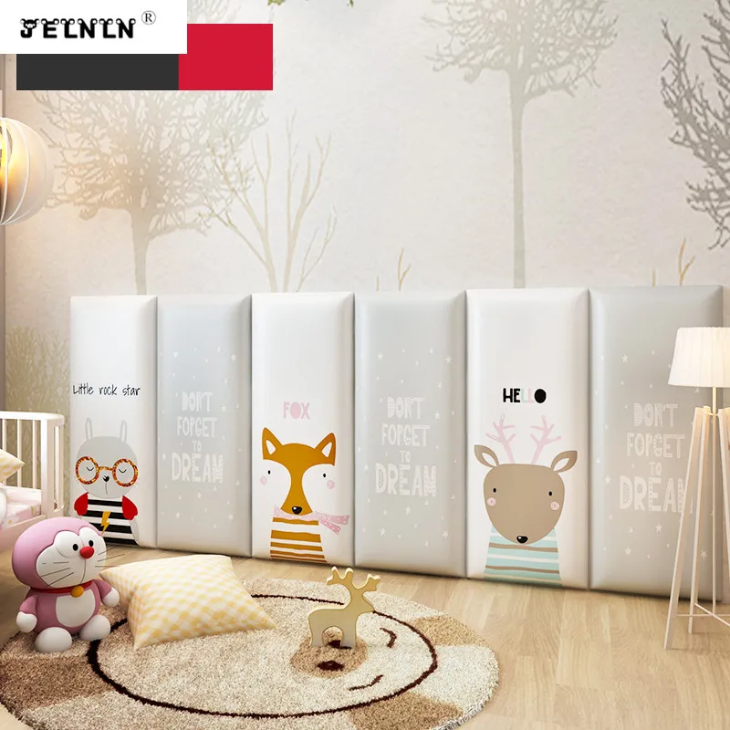 

Cartoon deer pattern children tatami cartoon soft bag stickers tv background decoration bedroom headboard foam 3D wall stickers