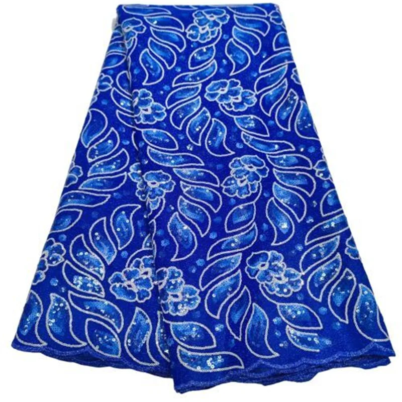 

5 ярдов, бархатные блестки, Нигерия, синий цвет, хлопковый материал, хорошее качество, швейцарская вуаль, кружевная ткань, Горячая африканска...