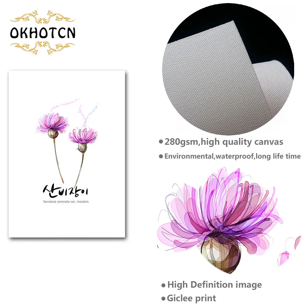 

Watercolor Plant Flower Wall Art Canvas Painting Posters And Prints Minimalist Wall Picture Modern Home Room Decoration