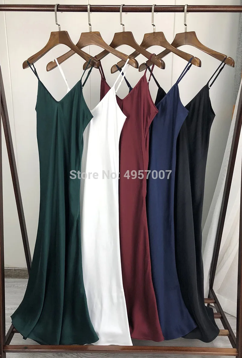 ElfStyle шелковое однотонное платье на бретельках-Новейшее женское