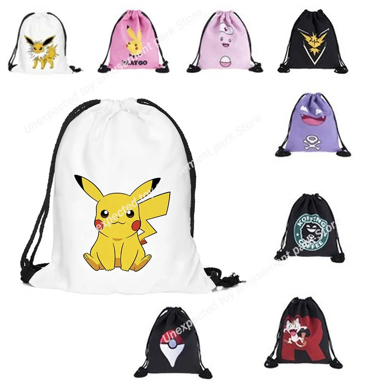Карманная сумка для хранения с покемоном на шнурке плюшевая игрушка аниме