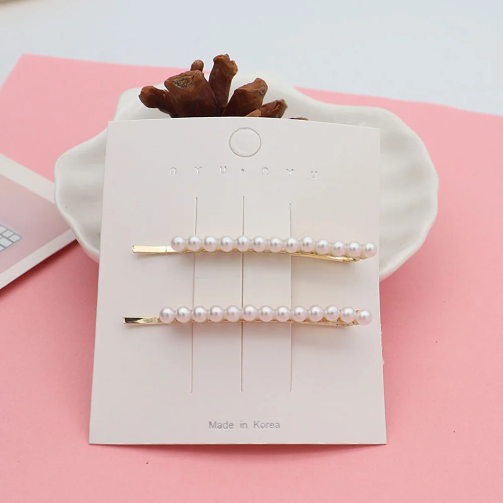 

2pcs/set Fashion Hair Pin Imitation Pearl Hairpin Hair Side Clip Hair Barrette Hair Accessories For Women Girl Hair Styling Tool