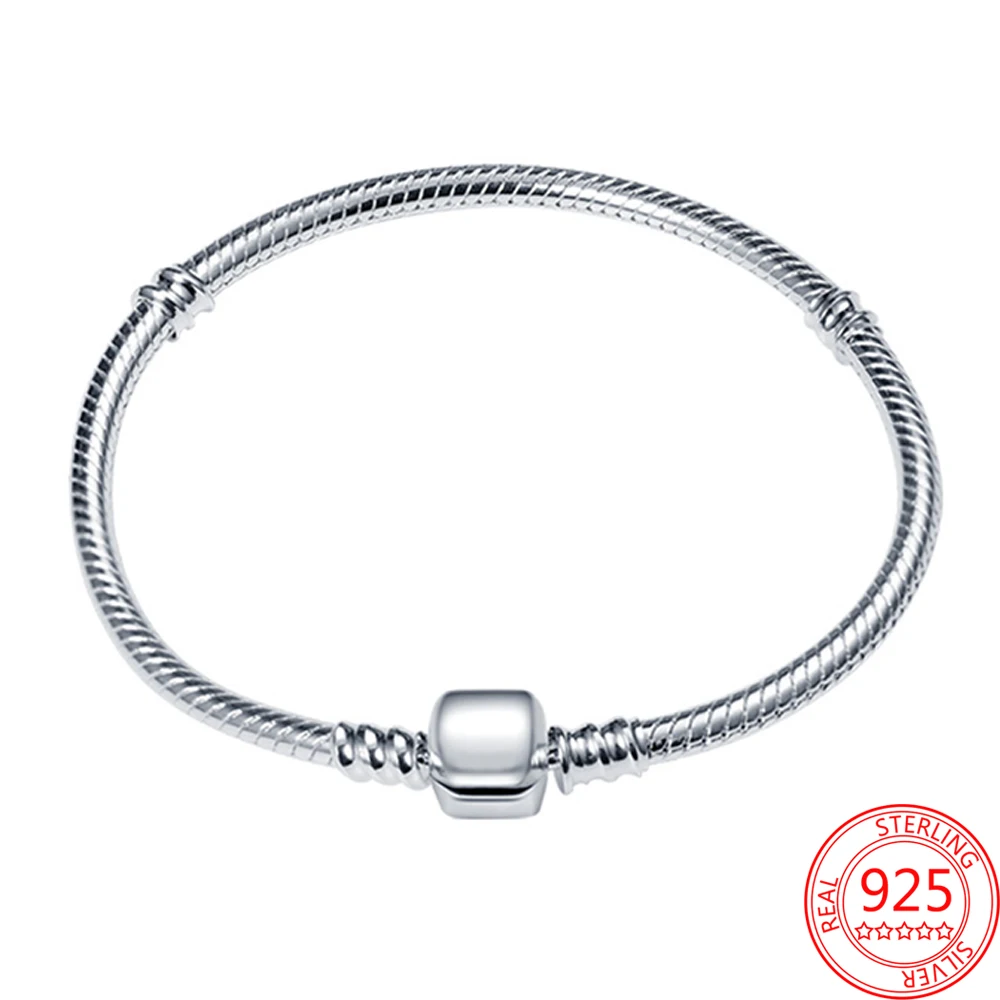 

New 925 Sterling Silver Fashion Bracelet For Suitable For Ladies' Original Beads&Charms Simplicity Women Jewelry Gift