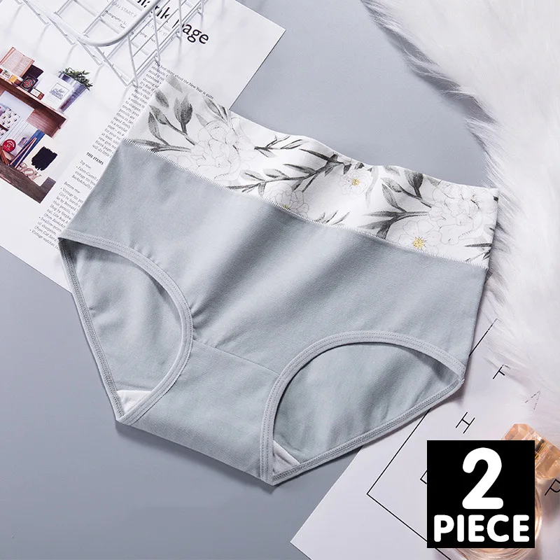 B 2 шт./лот, комплект женских трусов, бесшовные трусы, Мягкое хлопковое нижнее белье, трусы с высокой талией, женские трусики-стринги - Цвет: B