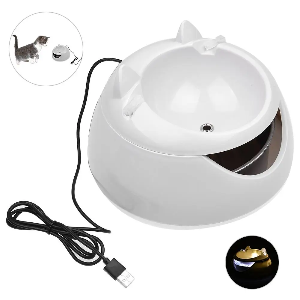 Автоматический светящийся водный фонтан для кошек и USB Электрический диспенсер