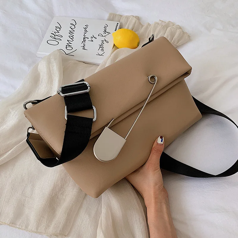 

2022 Crossbody Bags For Women Designer Big Handbag Soft Pu Leather Fashion Wide Shoulder Strap High Quality Shoulder Bag Elegant