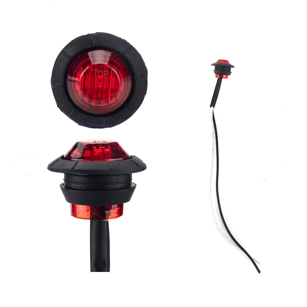 

10pcs Car Tail Mark Lights Round Rubber Auto Top Warning 3 LED Light for Truck Trailer Vehicles Car Accessories