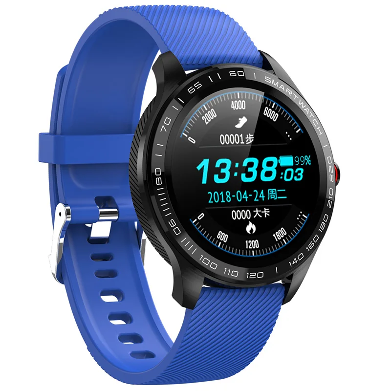 Смарт-часы Timewolf TW9 ECG PPG для мужчин, полный круглый экран, сердечный ритм, умные часы IP68, водонепроницаемые Смарт-часы для мужчин, для Android IOS - Цвет: Blue Silicone