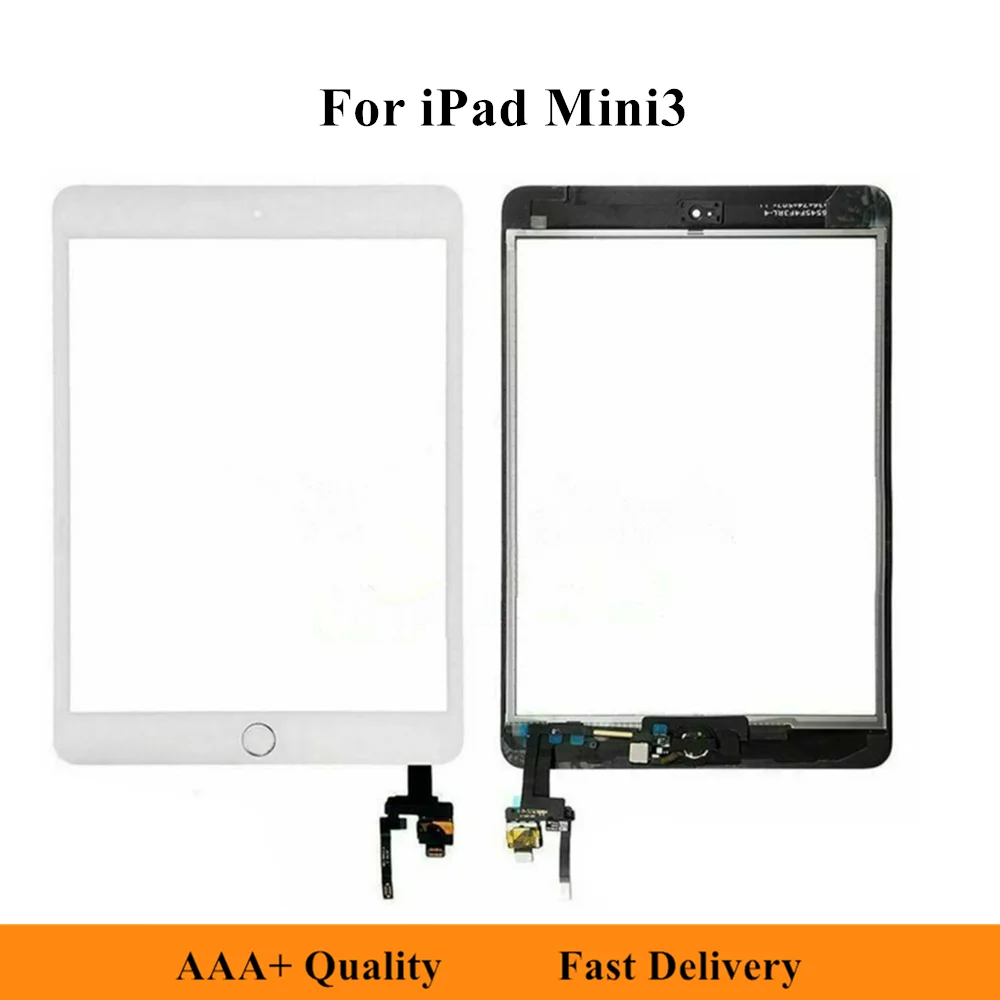 

Touch Glass Screen Digitizer With Home Button For iPad mini 3 A1599 A1600 2014 Tablet Parts Glass Lens Assembly