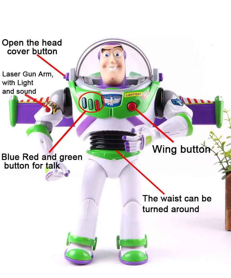 

Hot Disney Toy Story 4Talking Buzz Lightyear PVC Action Figure Collectible Doll Toys Christmas Birthday Gift for Kids Children